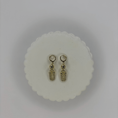 Altın Toplu Taşlı Sallantılı Gold Küpe