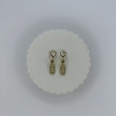 Altın Toplu Taşlı Sallantılı Gold Küpe