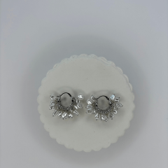 Çoklu Beyaz Taşlı Silver Küpe