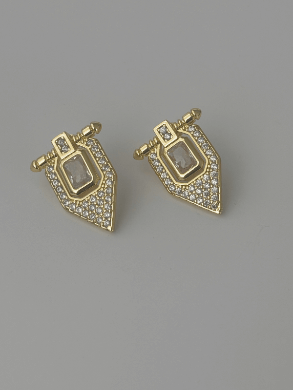 Serenay'ın Büyük ve Küçük Taşlı Gold Küpesi