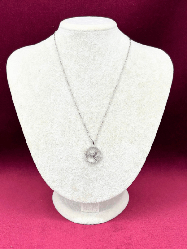 Yıldızlı ve Taşlı Silver Kolye