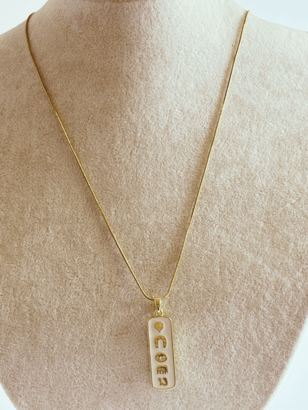 Şans Plakalı Gold Kolye