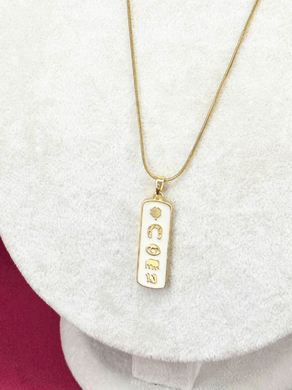 Şans Plakalı Gold Kolye