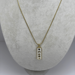 Şans Plakalı Gold Kolye