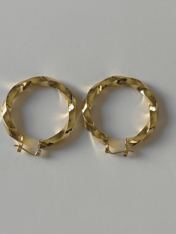 Örme Gold Halka Küpe