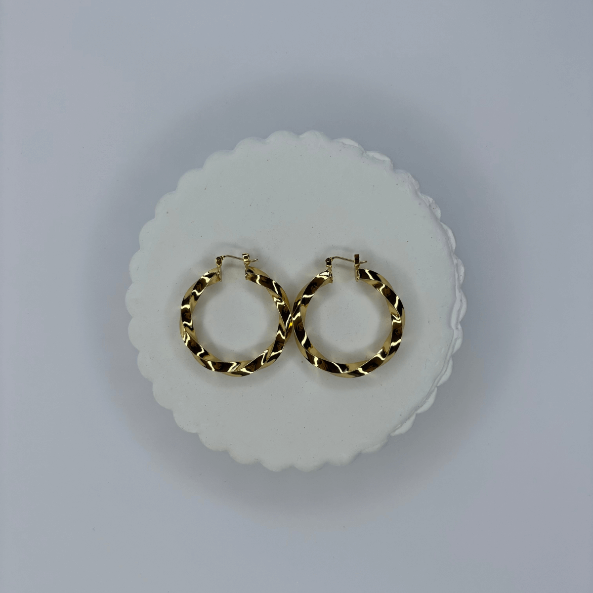 Örme Gold Halka Küpe