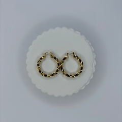 Örme Gold Halka Küpe