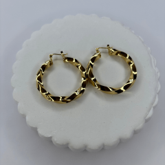 Örme Gold Halka Küpe