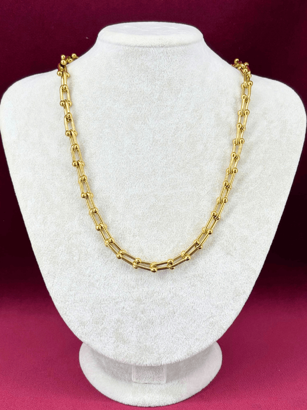 Uzun Tiffany Zincirli Gold Kolye