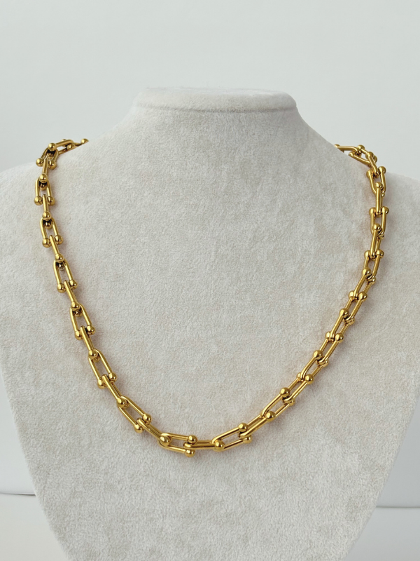 Uzun Tiffany Zincirli Gold Kolye