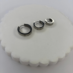 Üçlü Taşlı Silver Halka Küpe