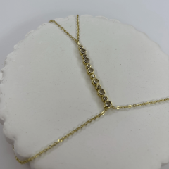 Küçük Sıra Taşlı Çift Dönen Zincirli Gold Şahmeran