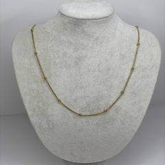 Küçük Dorika Taşlı Uzun Zincirli Gold Kolye