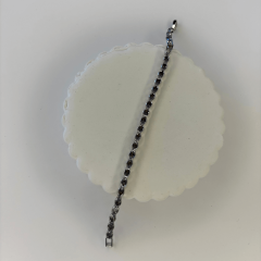 Oval Parlak Taşlı Silver Su Yolu Bileklik