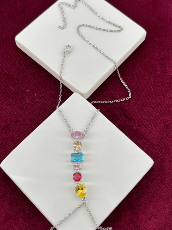 Renkli Taşlı Çift Sarımlı Silver Şahmeran