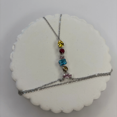 Renkli Taşlı Çift Sarımlı Silver Şahmeran