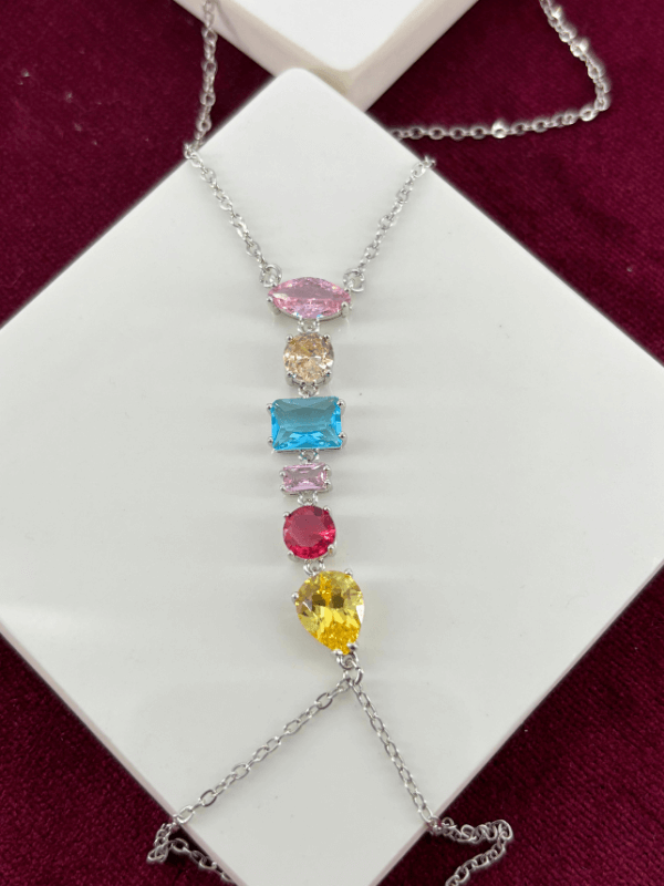 Renkli Taşlı Çift Sarımlı Silver Şahmeran