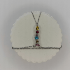 Renkli Taşlı Çift Sarımlı Silver Şahmeran