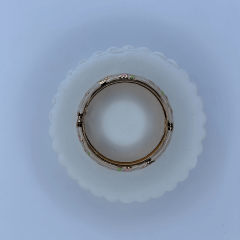 Pembe Yansımalı Sedefli Çok Renkli Çiçekli Mineli Kelepçe