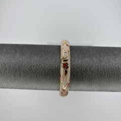 Pembe Yansımalı Sedefli Çok Renkli Çiçekli Mineli Kelepçe