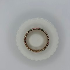 Pembe Yeşil ve Beyaz Renkli Çiçekli Gold Mineli Bilezik