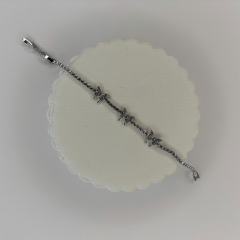 Taşlı Üç Kelebekli Silver Su Yolu Bileklik