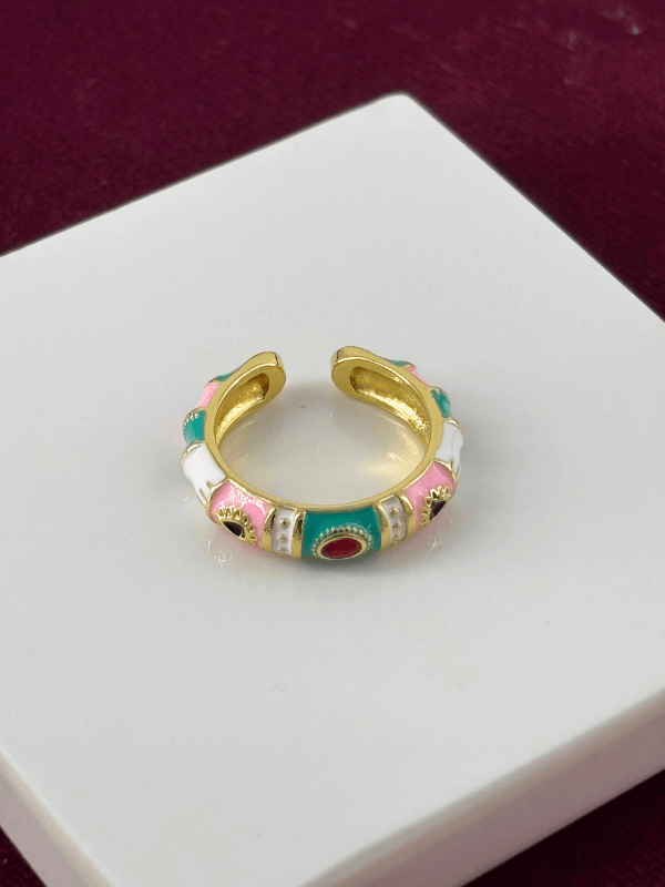Renkli Taşlı Mineli Yüzük