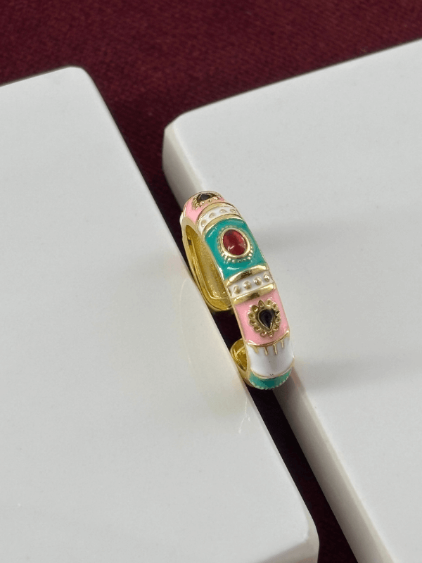 Renkli Taşlı Mineli Yüzük