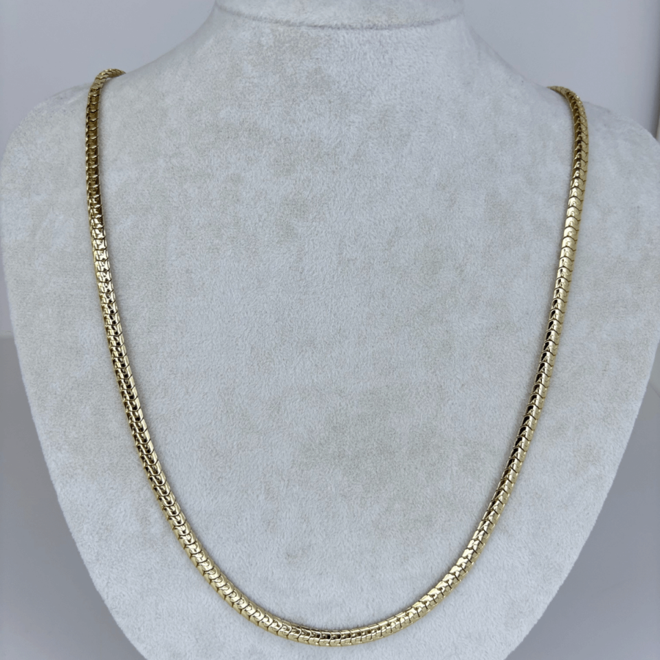 14 K Renginde Balık Sırtı Gold Zincir Kolye