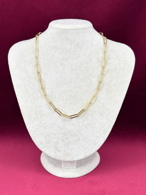 14 K Renginde Büyük Ataş Şekilli Gold Kolye 45 cm