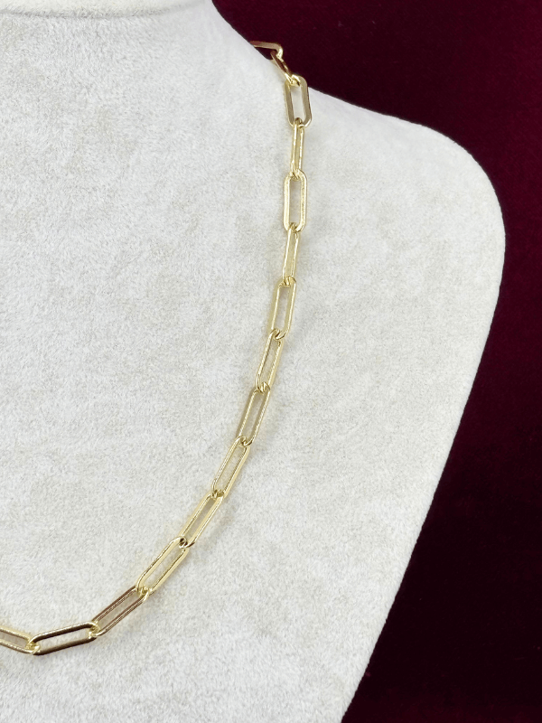 14 K Renginde Büyük Ataş Şekilli Gold Kolye 45 cm