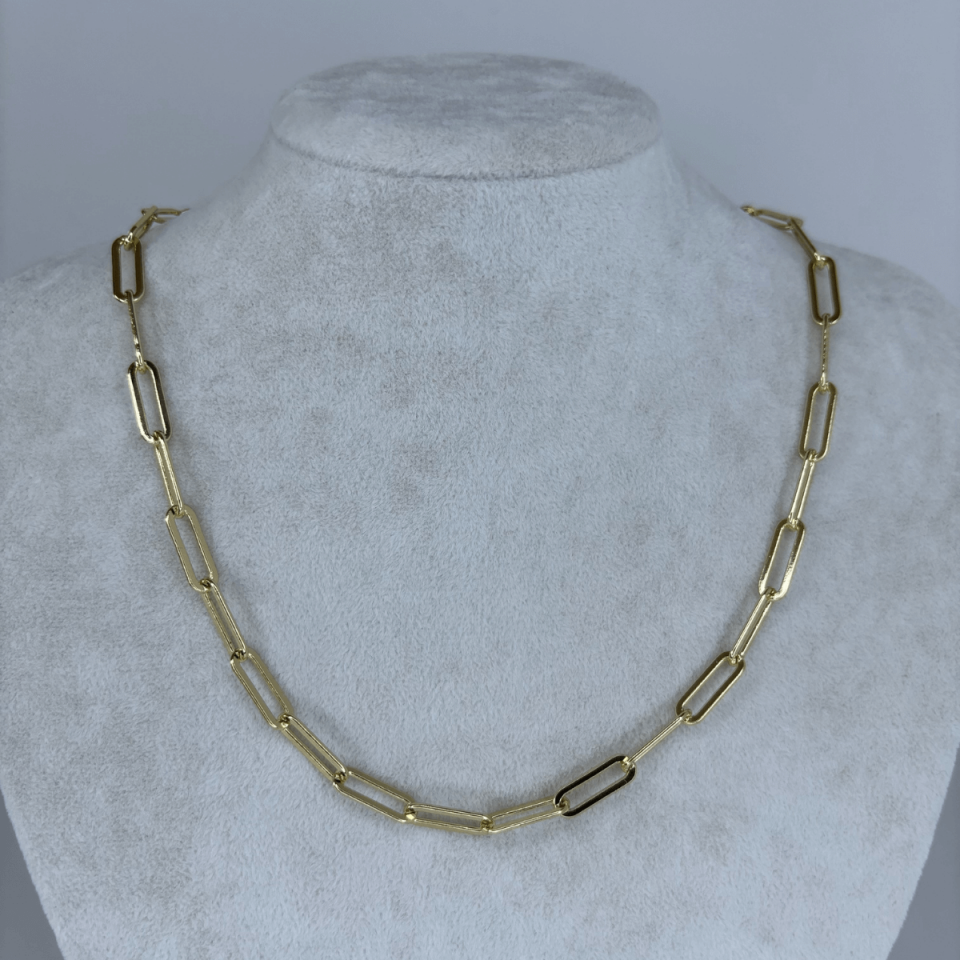 14 K Renginde Büyük Ataş Şekilli Gold Kolye 45 cm