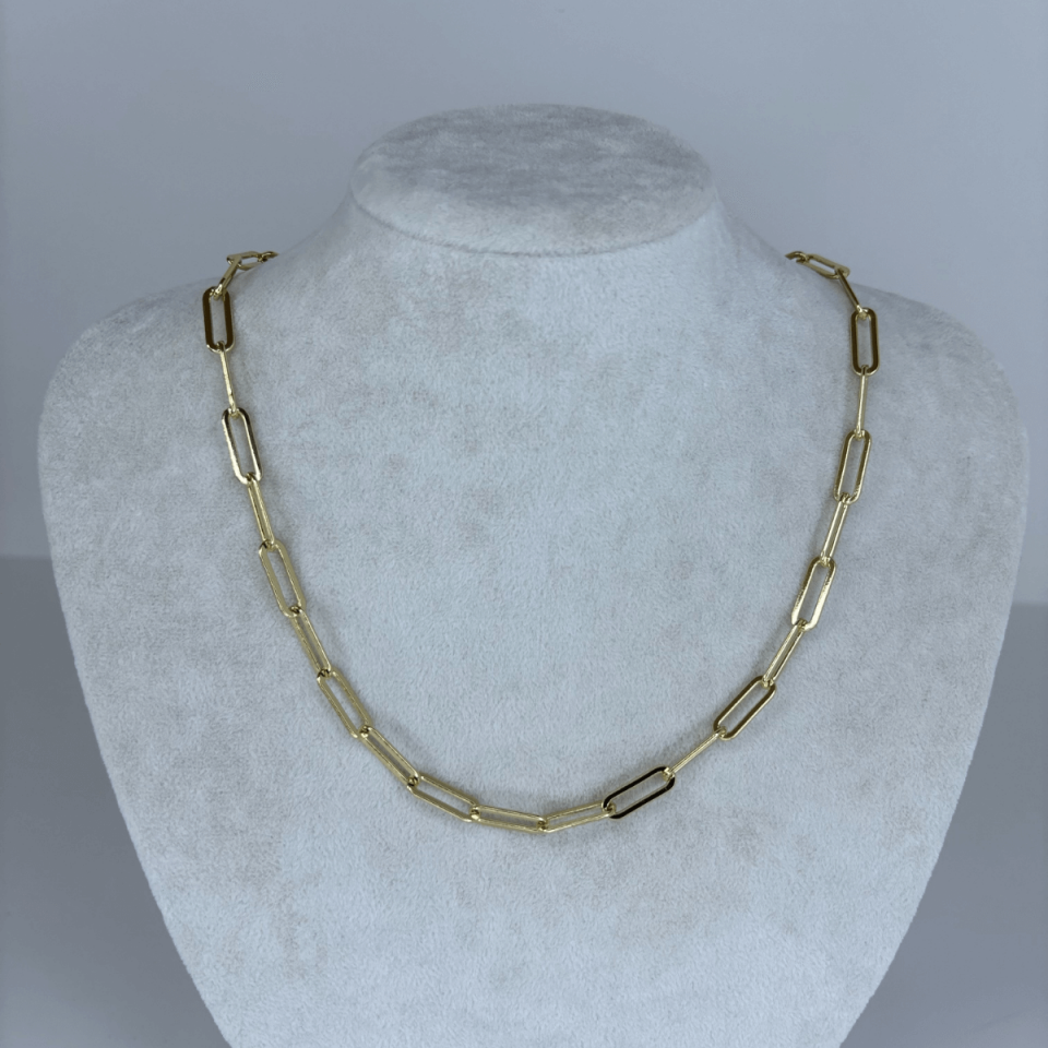 14 K Renginde Büyük Ataş Şekilli Gold Kolye 45 cm