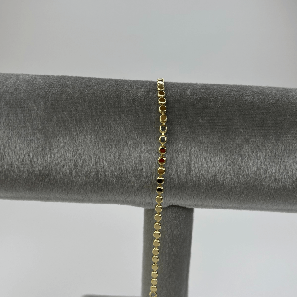 14 K Renginde Minimal Daire Şekilli Gold Bileklik