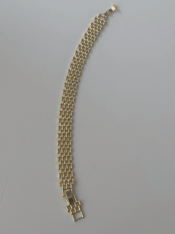 14 K Renginde Hasır Örgü Model Gold Bileklik