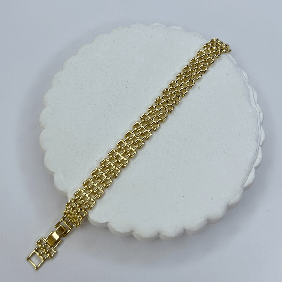 14 K Renginde Hasır Örgü Model Gold Bileklik