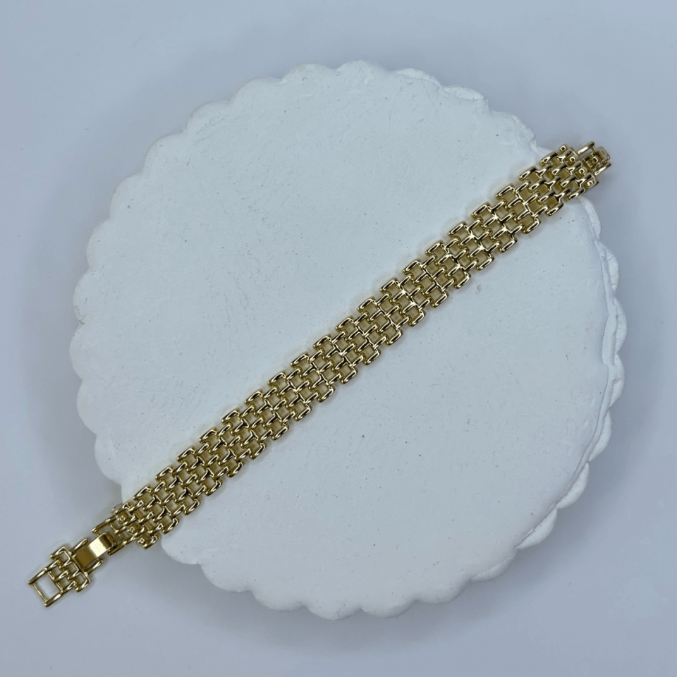 14 K Renginde Hasır Örgü Model Gold Bileklik