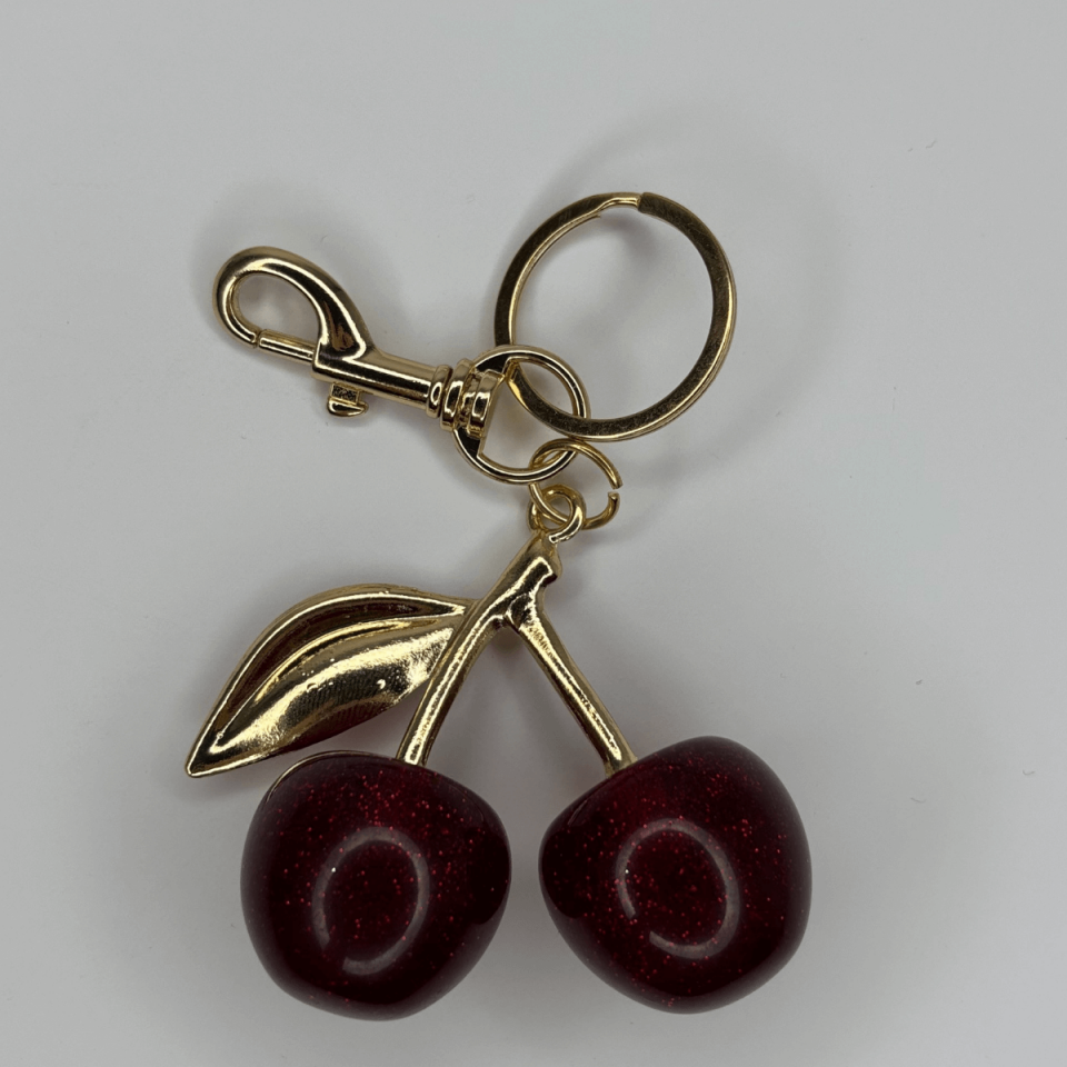 Büyük Kirazlı Rose Yapraklı Çanta Aksesuarı