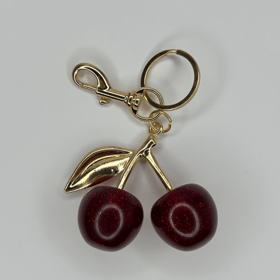 Büyük Kirazlı Rose Yapraklı Çanta Aksesuarı