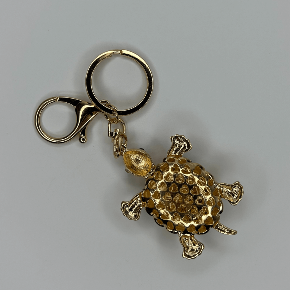 Parlak Renkli ve Taşlı Kaplumbağa Figürlü Çanta Aksesuarı