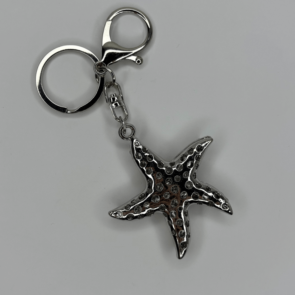 Minik Taşlı Silver Renkli Denizyıldızı Figürlü Çanta Aksesuarı