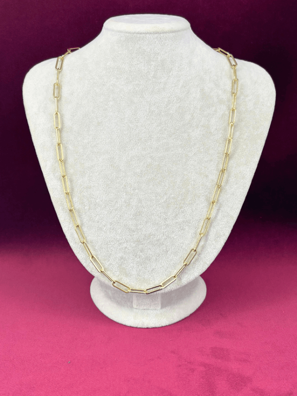 14 K Renginde Büyük Ataş Şekilli Gold Kolye 60 cm