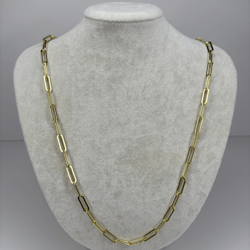 14 K Renginde Büyük Ataş Şekilli Gold Kolye 60 cm