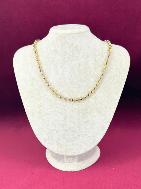 14 K Renginde Dorika Taşlı Gold Kolye 70 cm