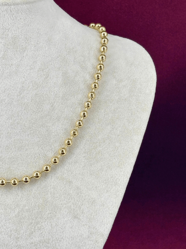 14 K Renginde Dorika Taşlı Gold Kolye 70 cm