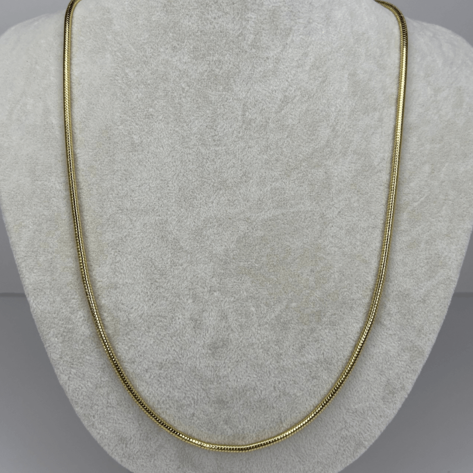 14 K Renginde Kalın İtalyan Zincir Model Gold Kolye 55 cm