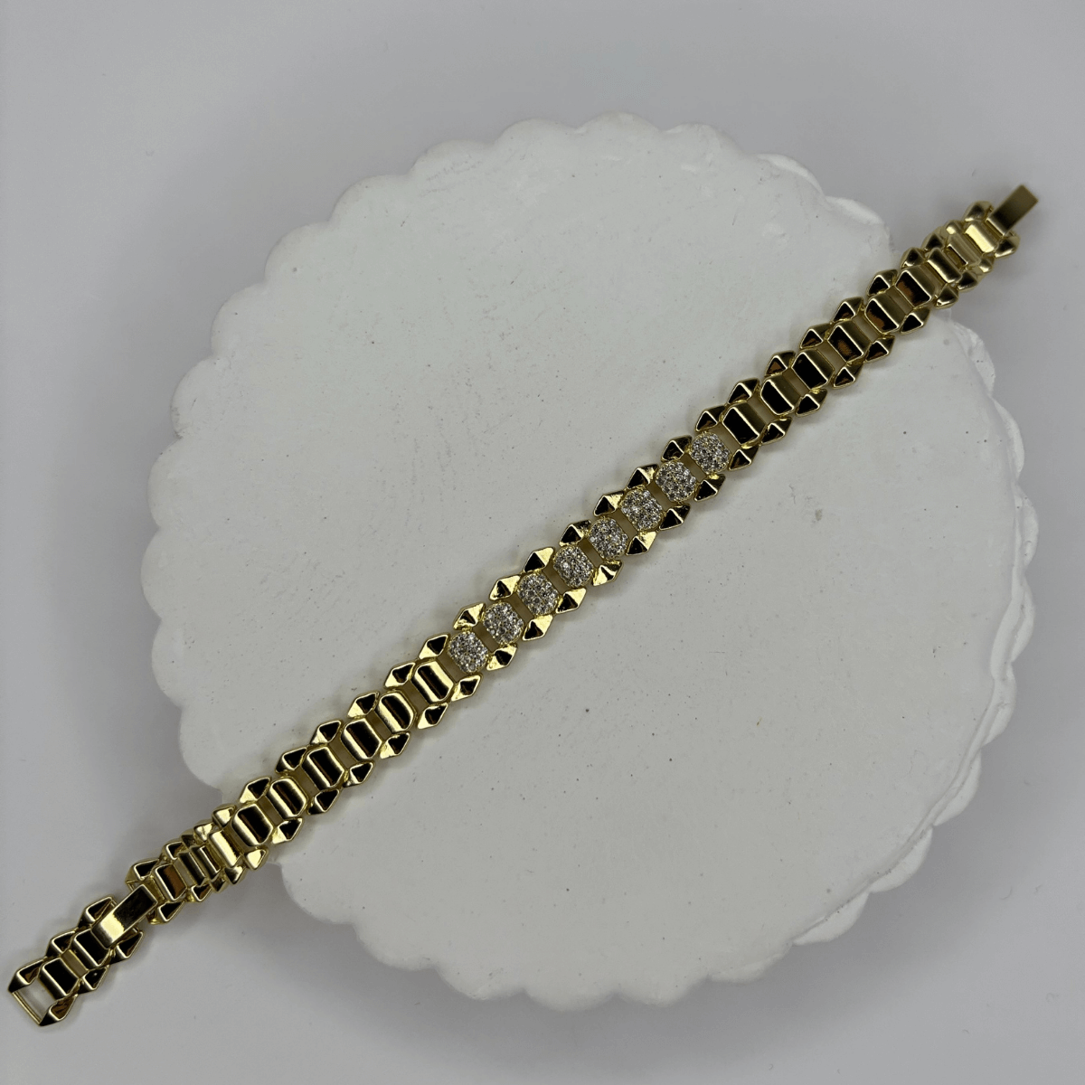 Çift Renkli Birbirine Geçmeli Taşlı Bileklik