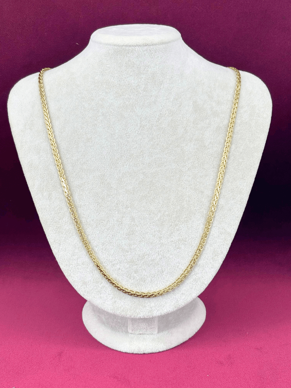 İnce Örme Burgu Model Gold Kolye 60 cm