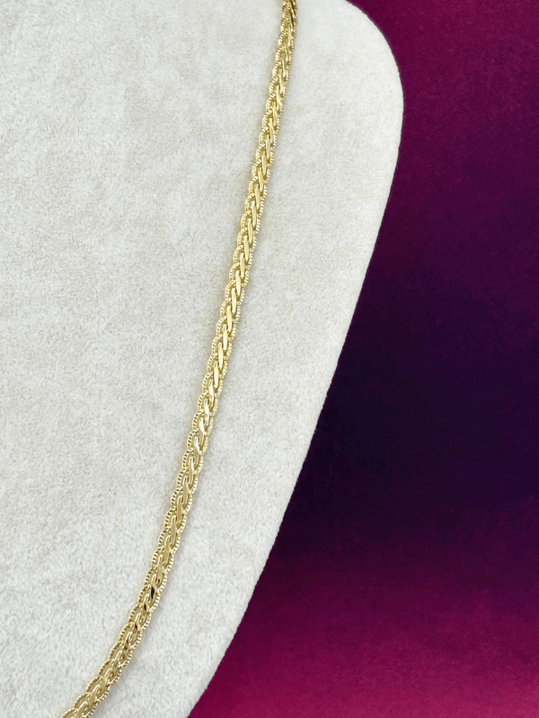 İnce Örme Burgu Model Gold Kolye 60 cm