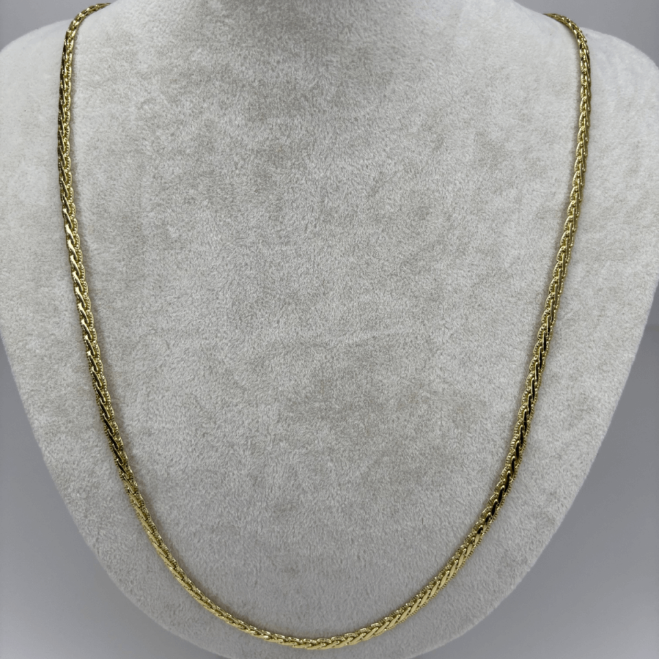 İnce Örme Burgu Model Gold Kolye 60 cm